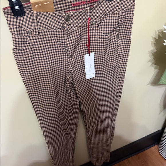 Sabrina Lauren Pants - Women's Tan Checkered Chinos